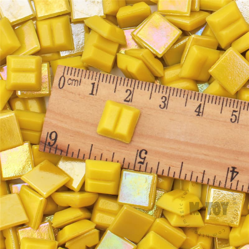 Yellow Square Iridized Hot-melting Glass Mosaic 10PSI901