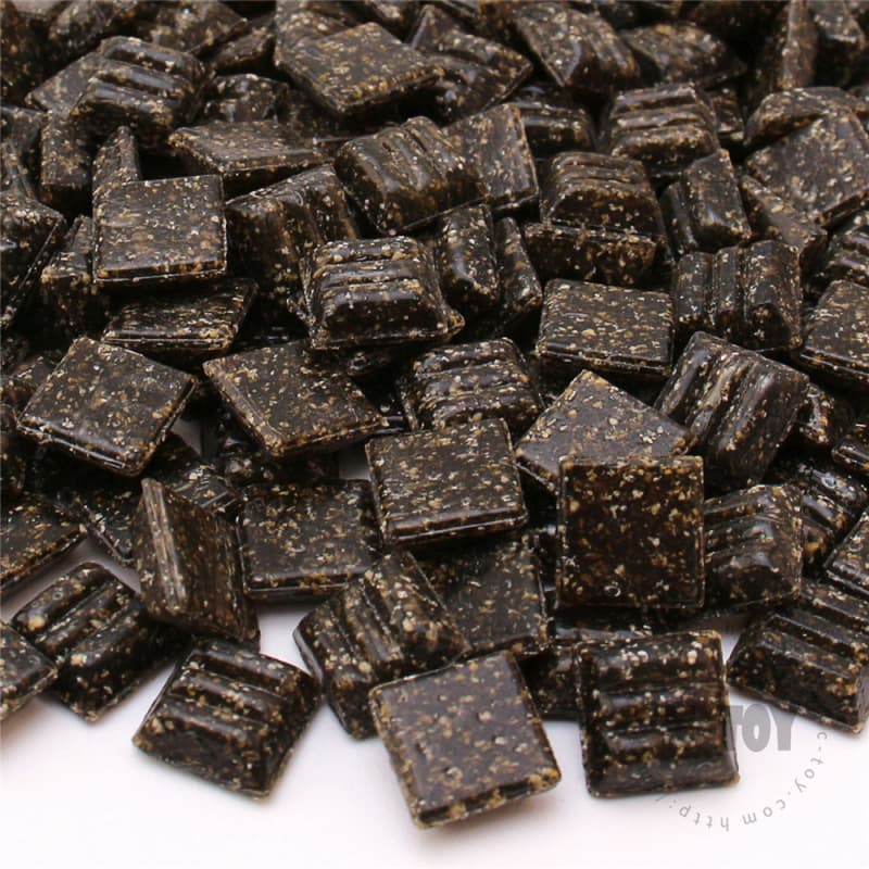 Dark Brown Square Vitreous Hot-melting Glass Mosaic 10ASM306
