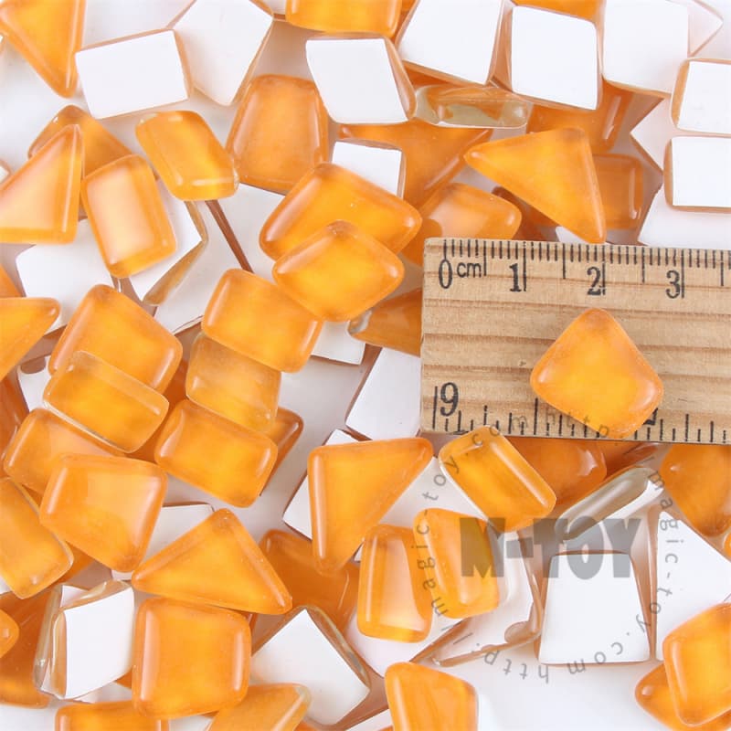 Orange Irregular Crystal Glass Mosaic IR-CC945