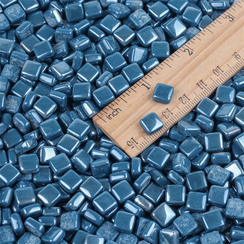 Luster Blue Mini Square Glass Mosaic 8SSL06