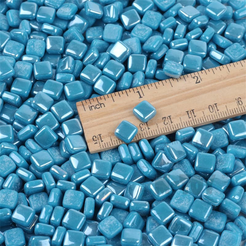 Luster Blue Mini Square Glass Mosaic 8SSL07