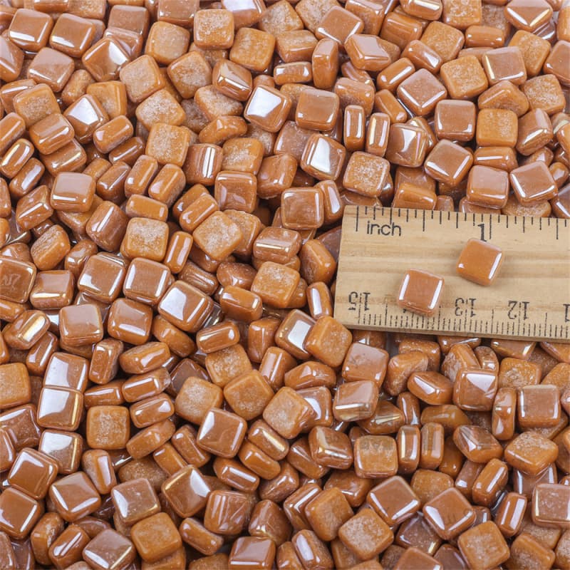 Luster Brown Mini Square Glass Mosaic 8SSL32