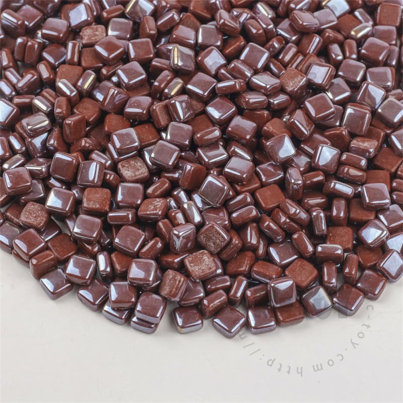 Luster Dark Brown Mini Square Glass Mosaic 8SSL35