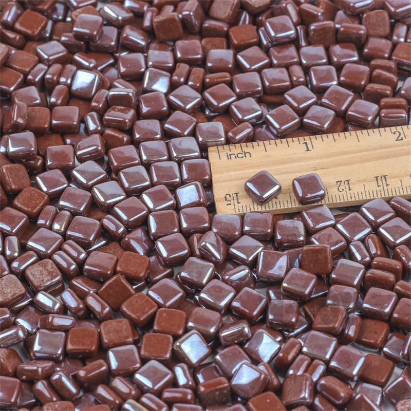 Luster Dark Brown Mini Square Glass Mosaic 8SSL35