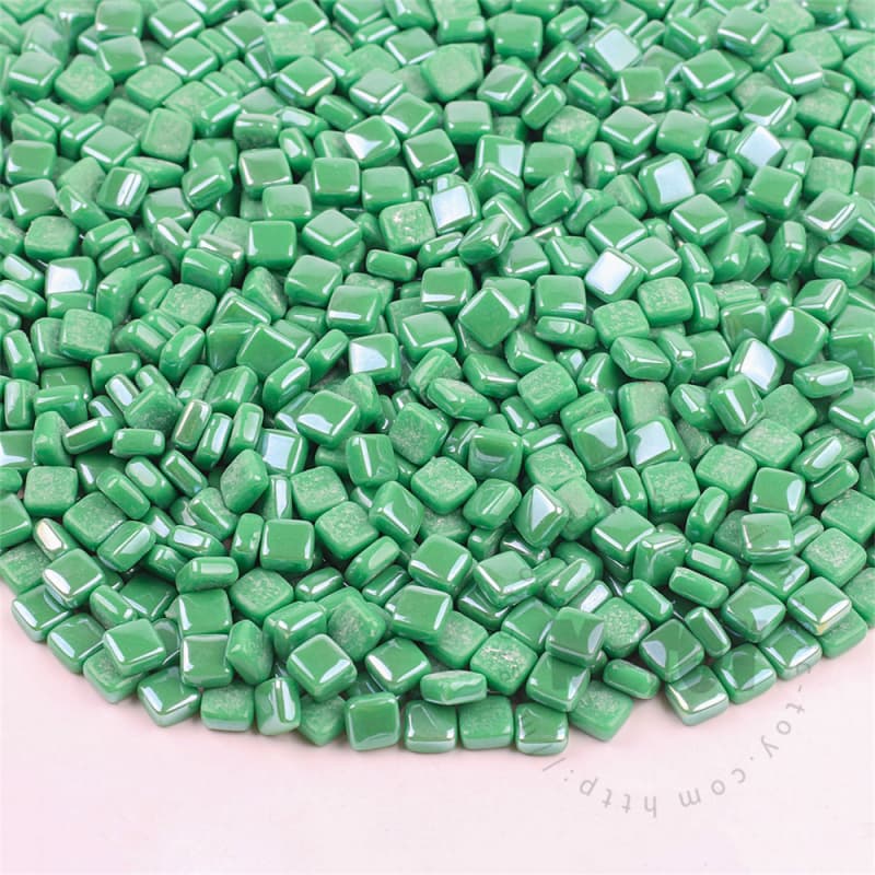Luster Green Mini Square Glass Mosaic 8SSL46