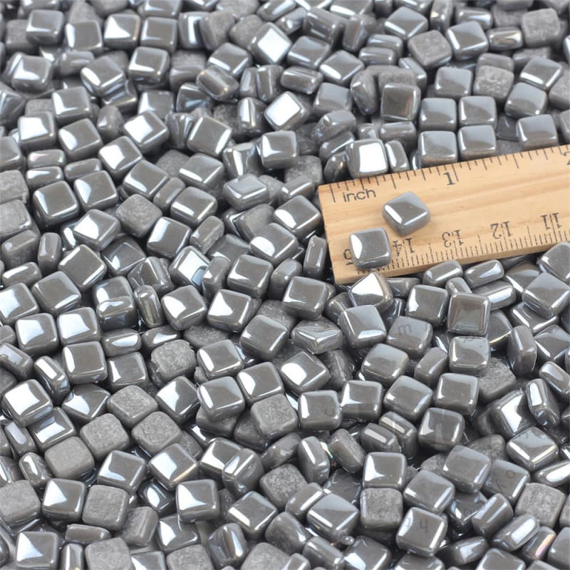 Luster Grey Mini Square Glass Mosaic 8SSL58