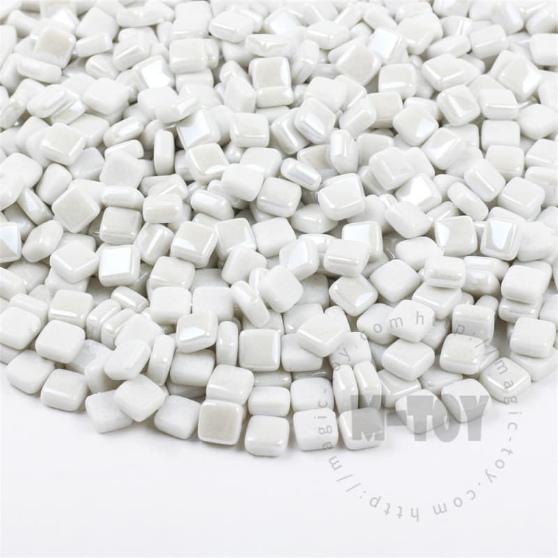 Luster White Mini Square Glass Mosaic 8SSL100
