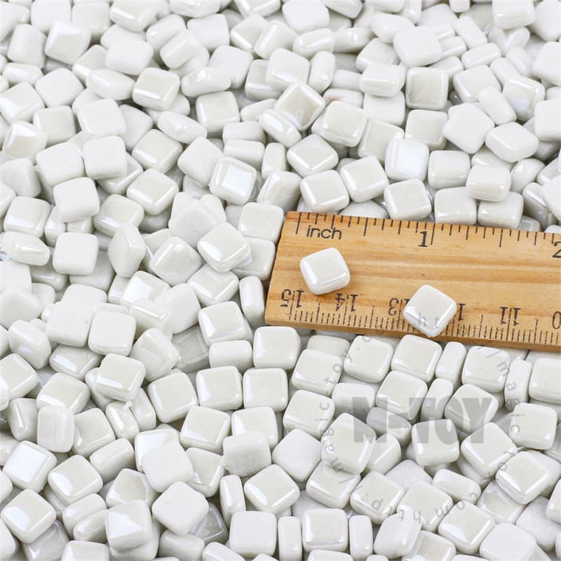 Luster White Mini Square Glass Mosaic 8SSL100