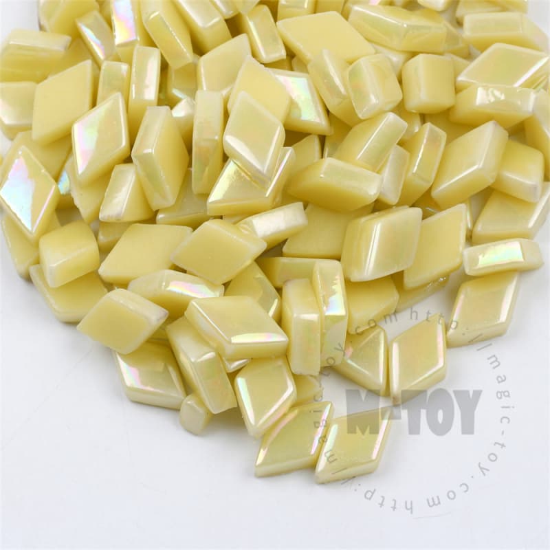 Iridescent Yellow Diamond Glass Mosaic SLL50