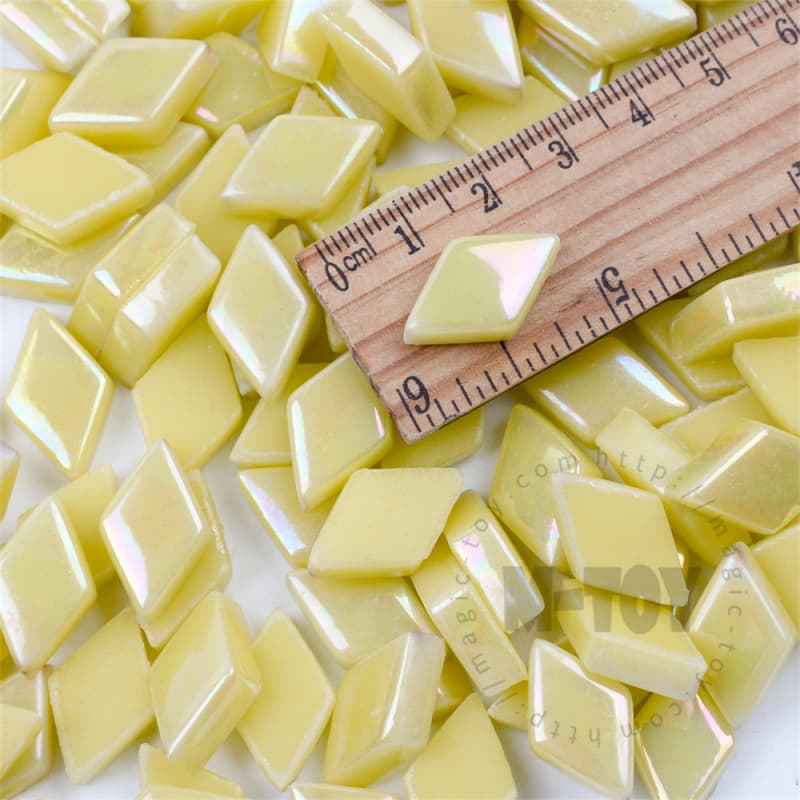 Iridescent Yellow Diamond Glass Mosaic SLL50