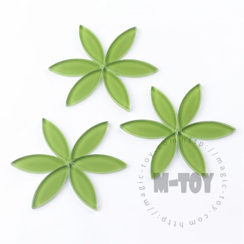 Light Green Leaf-shaped Mandala Glass Mosaic 1442TY-CC604