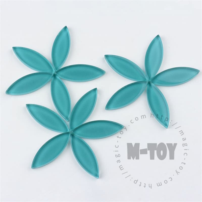 Turquoise Leaf-shaped Mandala Glass Mosaic 1442TY-CC626