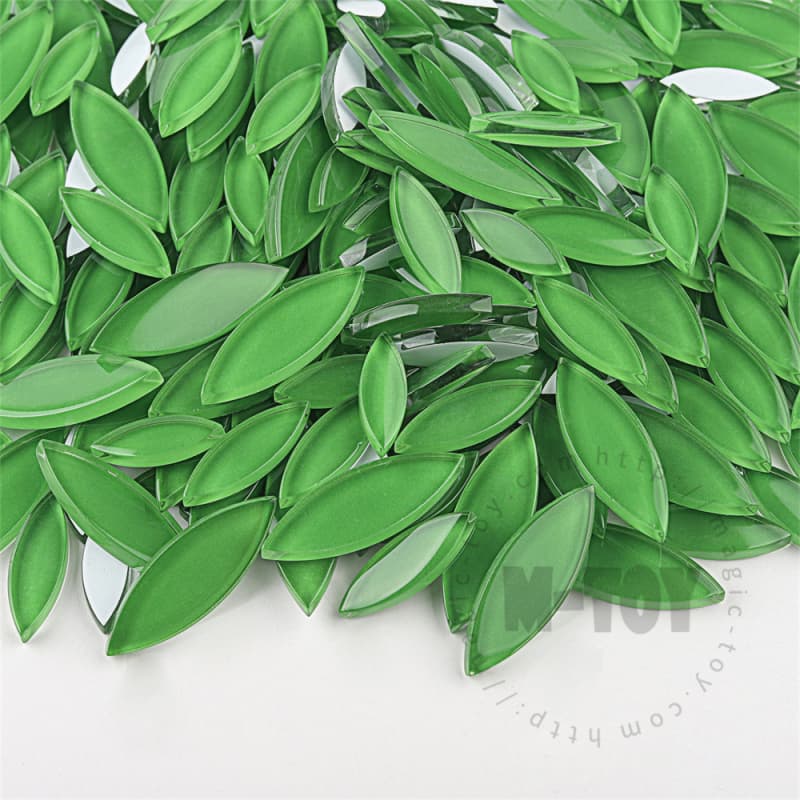 Green Leaf-shaped Mandala Glass Mosaic TY-CC603