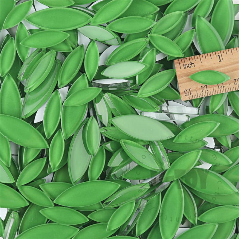 Green Leaf-shaped Mandala Glass Mosaic TY-CC603