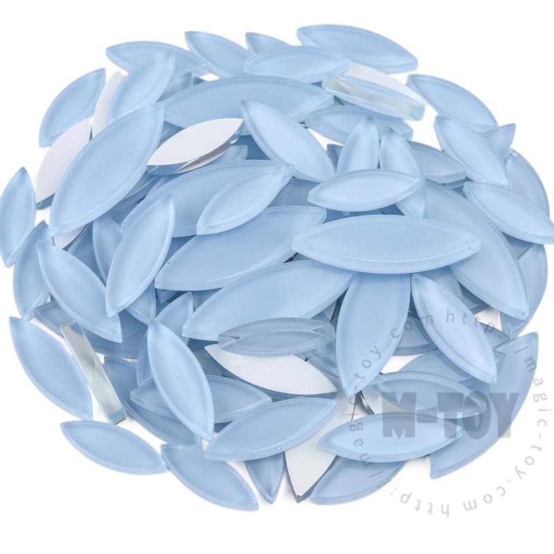 Light Blue Leaf-shaped Mandala Glass Mosaic TY-CC721