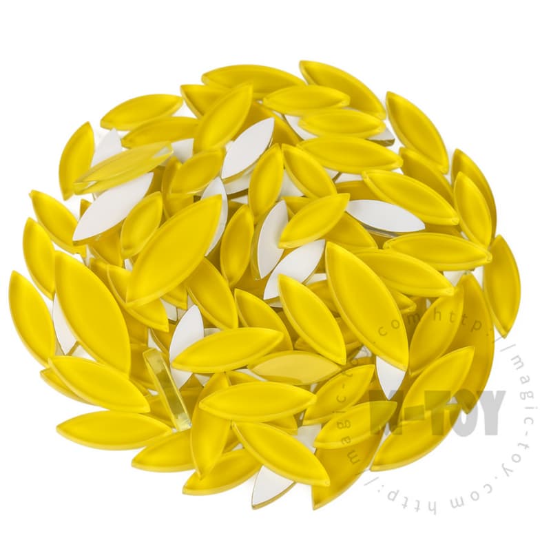 Yellow Leaf-shaped Mandala Glass Mosaic TY-CC935