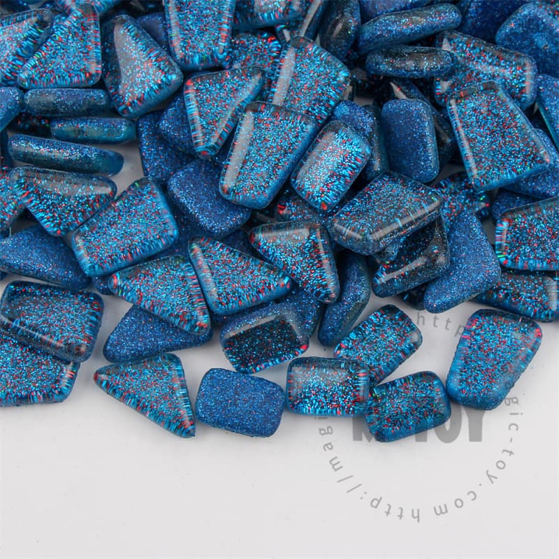 Blue Irregular Shape Glitter Glass Mosaic IR-SPA709
