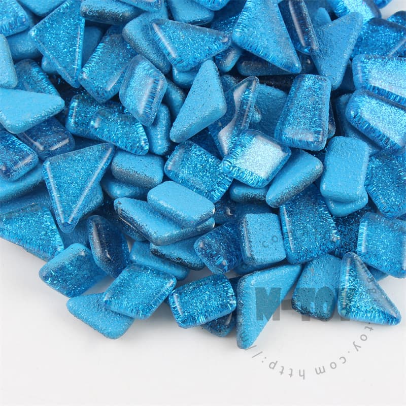 Blue Irregular Shape Glitter Glass Mosaic IR-SPA708