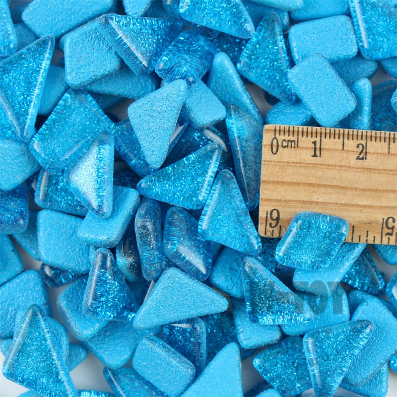 Blue Irregular Shape Glitter Glass Mosaic IR-SPA708