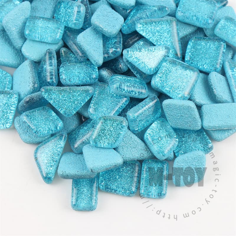 Blue Irregular Shape Glitter Glass Mosaic IR-SPA706