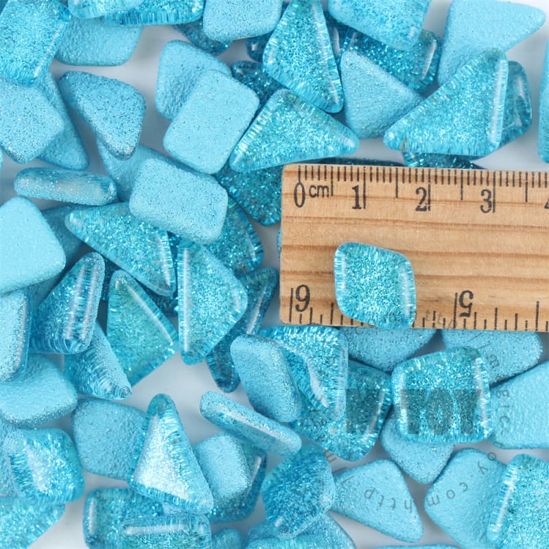 Blue Irregular Shape Glitter Glass Mosaic IR-SPA706