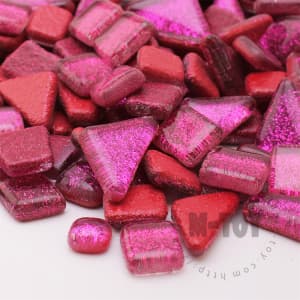 Purple Irregular Shape Glitter Glass Mosaic IR-SPA503