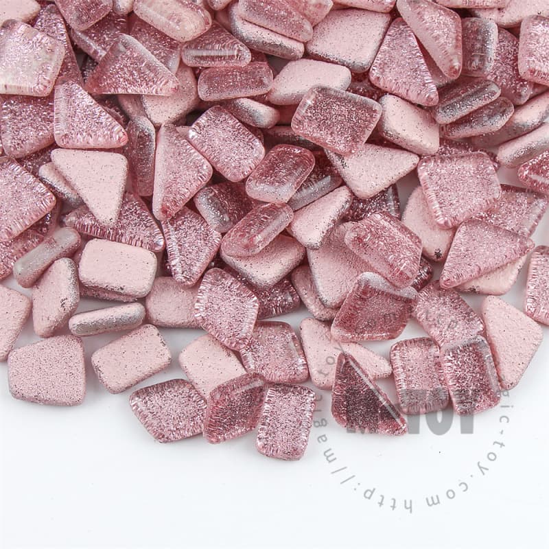 Pink Irregular Shape Glitter Glass Mosaic IR-SPA400