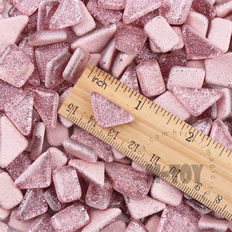 Pink Irregular Shape Glitter Glass Mosaic IR-SPA400