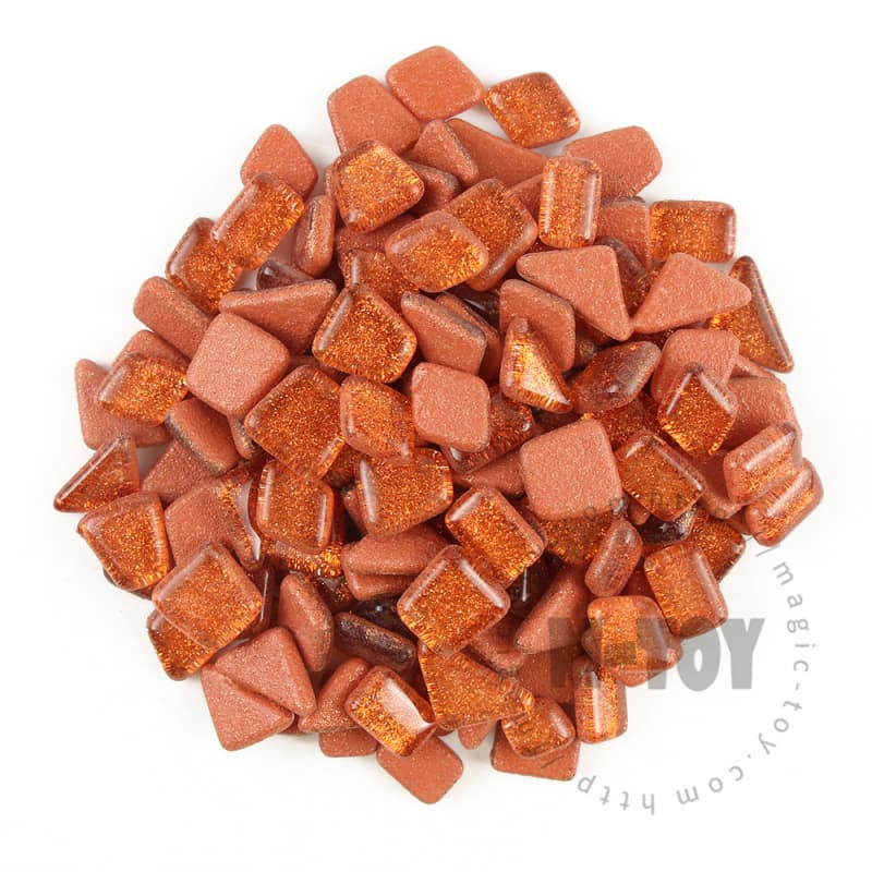 Brown Irregular Shape Glitter Glass Mosaic IR-SPA304