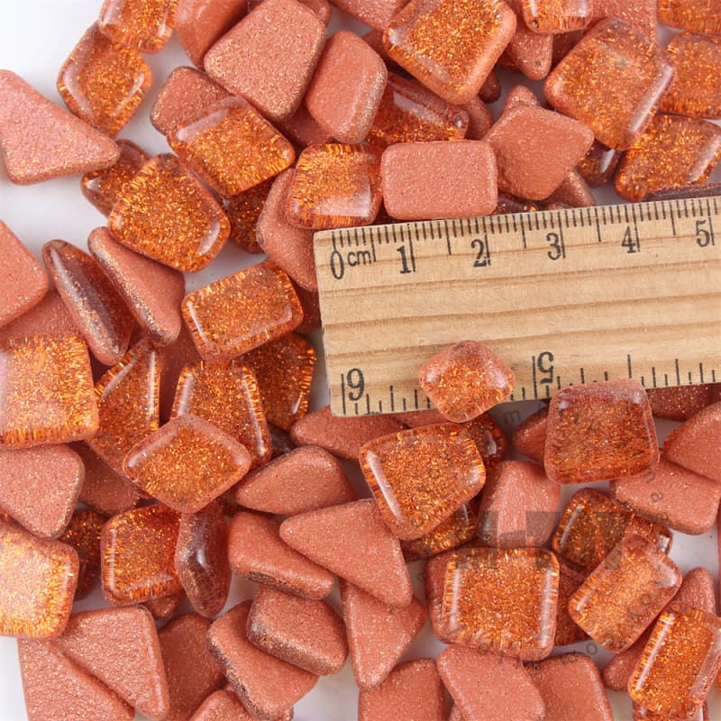 Brown Irregular Shape Glitter Glass Mosaic IR-SPA304