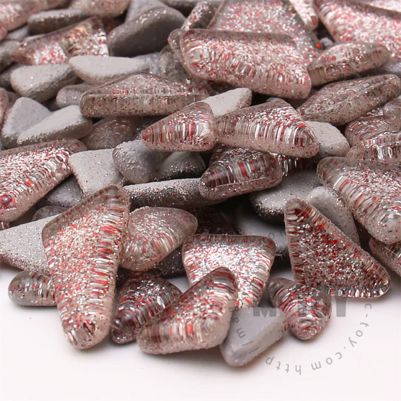 Christmas Silver Red Irregular Shape Glitter Glass Mosaic IR-SPA101