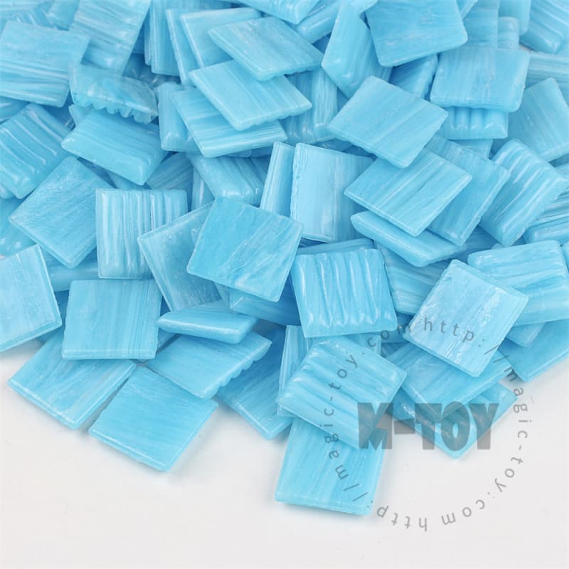 Blue Square Golden Line Hot-melting Glass Mosaic GST704
