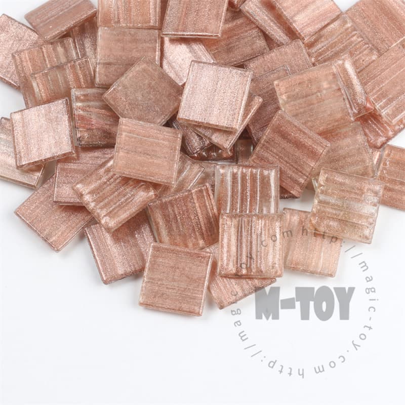 Brown Square Golden Line Hot-melting Glass Mosaic GSM301