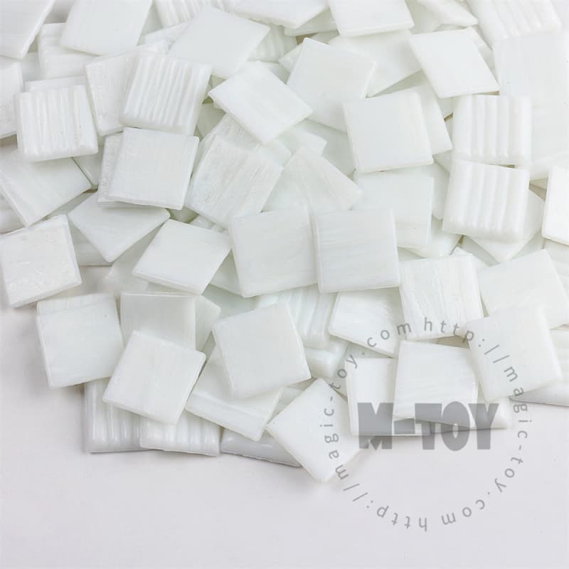 White Square Golden Line Hot-melting Glass Mosaic GST101