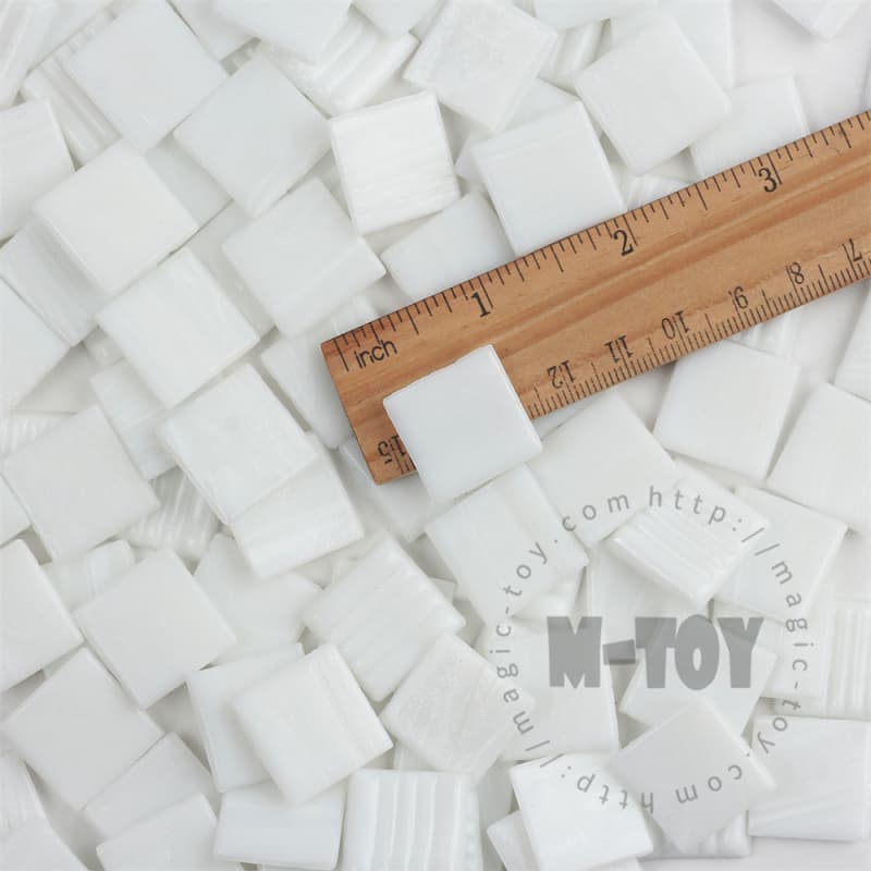 White Square Golden Line Hot-melting Glass Mosaic GST101