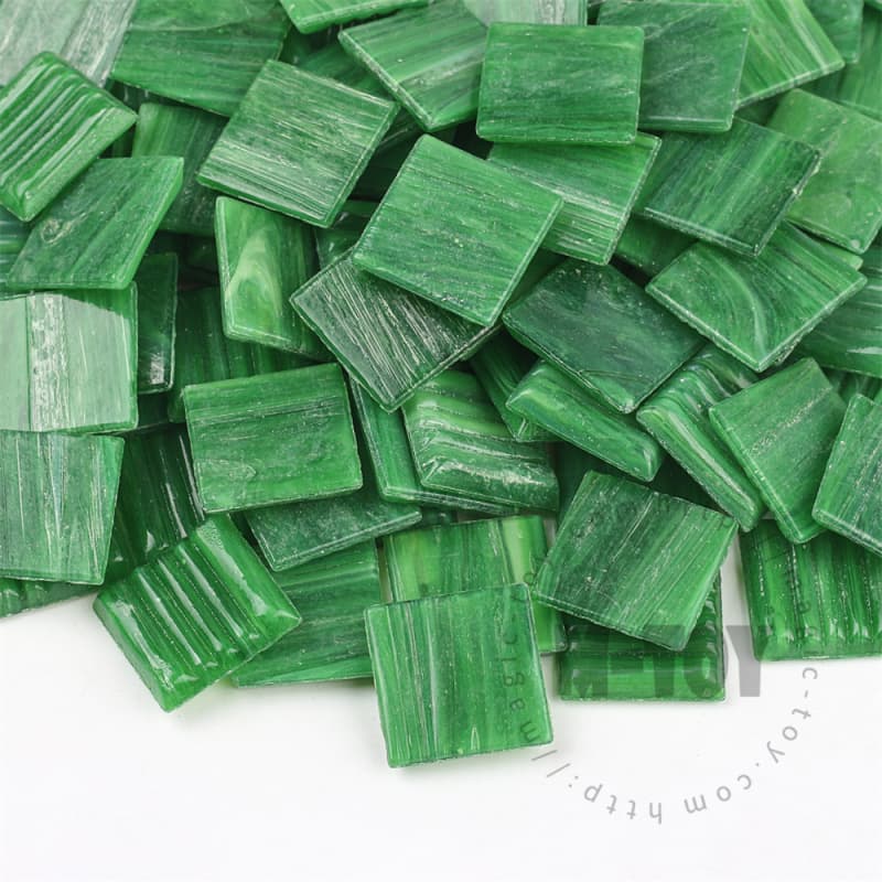Green Square Golden Line Hot-melting Glass Mosaic GST604