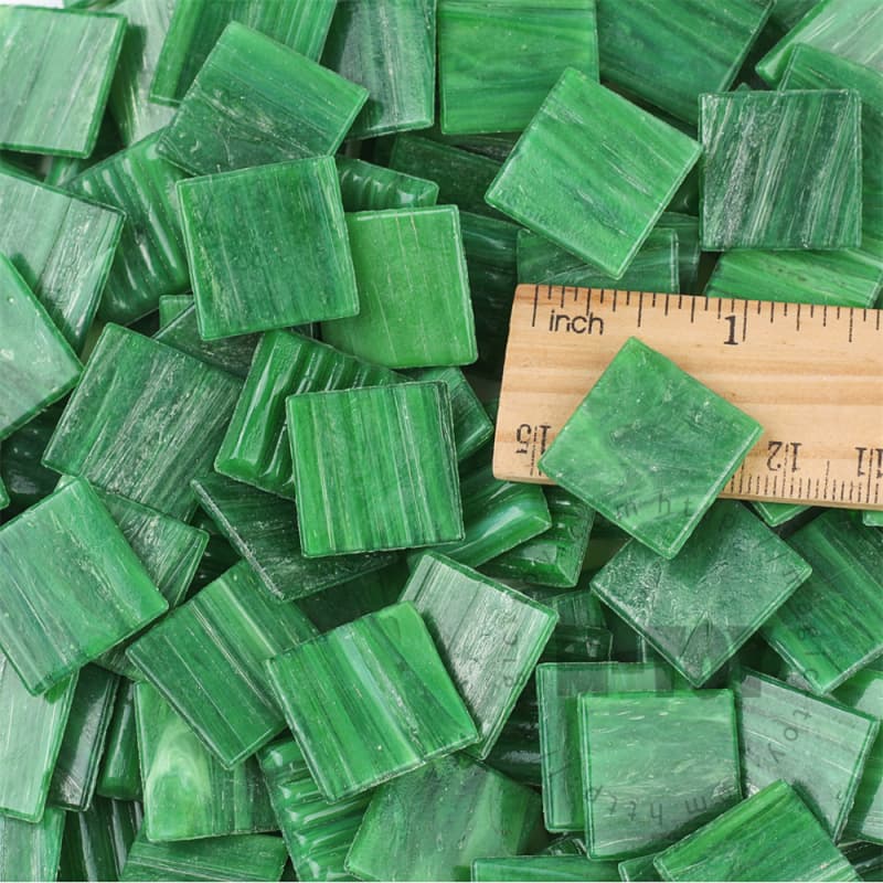 Green Square Golden Line Hot-melting Glass Mosaic GST604