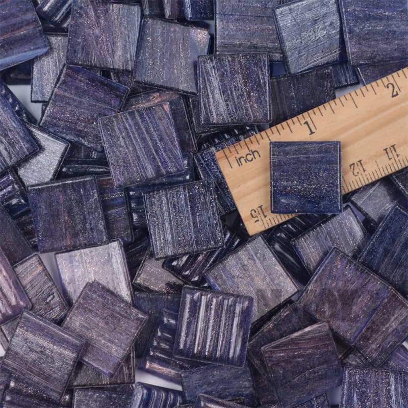 Purple Square Golden Line Hot-melting Glass Mosaic GSM713