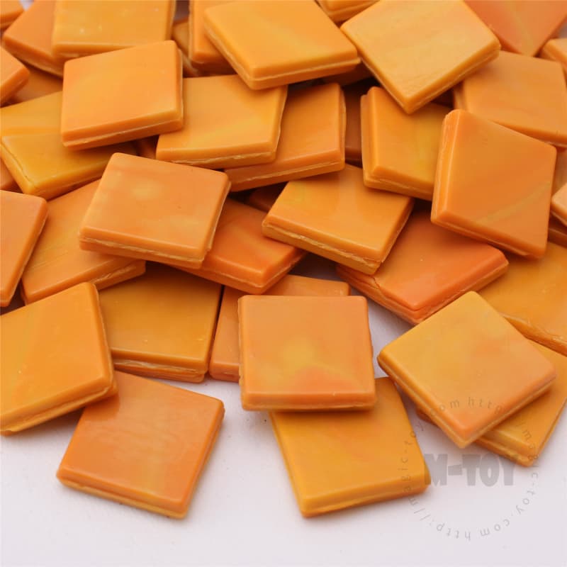 Orange Square Ice Jade Hot-melting Glass Mosaic WSG915