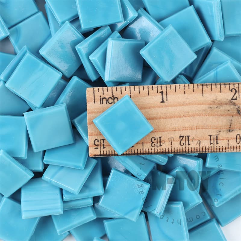 Blue Square Ice Jade Hot-melting Glass Mosaic WSG742