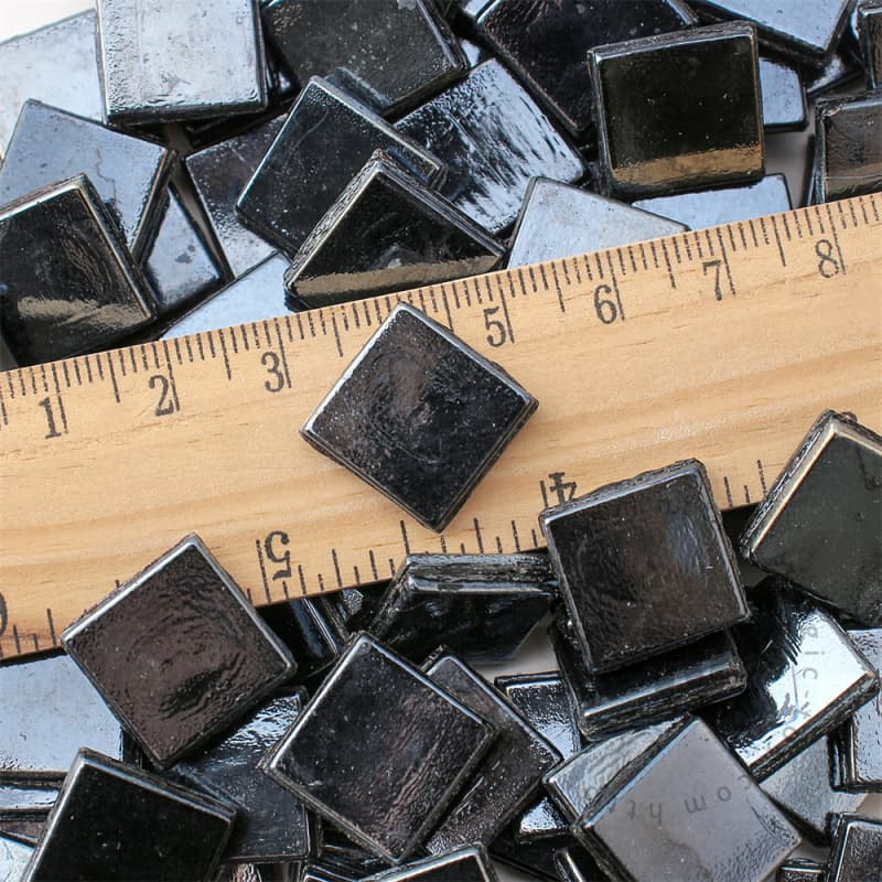 Luster Black Square Ice Jade Hot-melting Glass Mosaic WSL802
