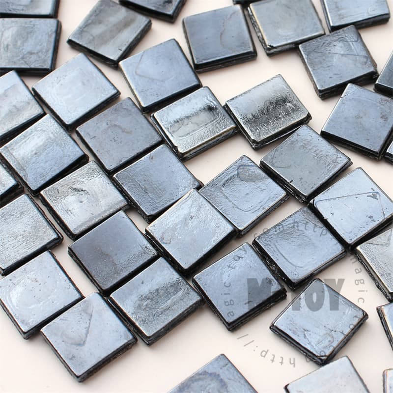 Luster Black Square Ice Jade Hot-melting Glass Mosaic WSL802