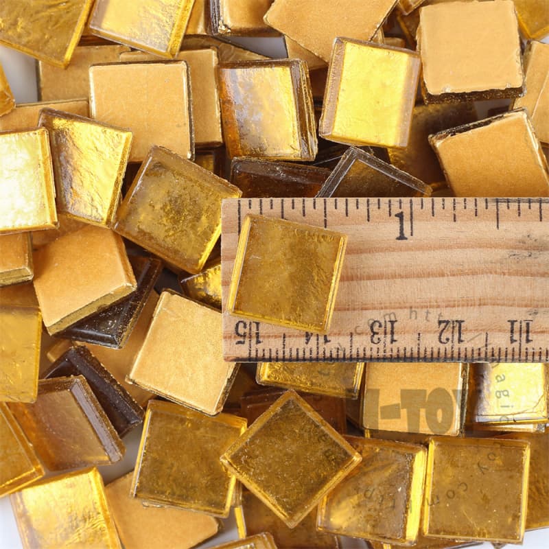 Gold Square Ice Jade Hot-melting Glass Mosaic WSH306