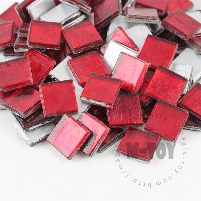 Red Square Ice Jade Hot-melting Glass Mosaic WSH904