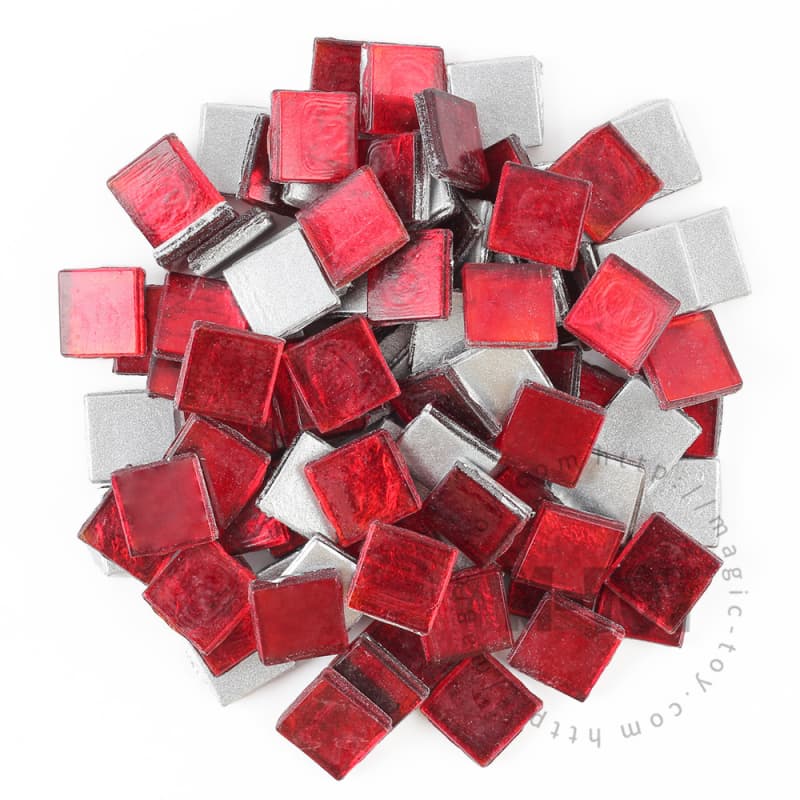 Red Square Ice Jade Hot-melting Glass Mosaic WSH904