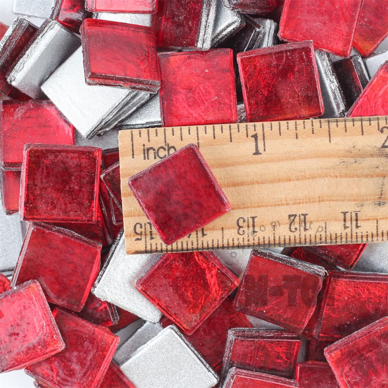 Red Square Ice Jade Hot-melting Glass Mosaic WSH904