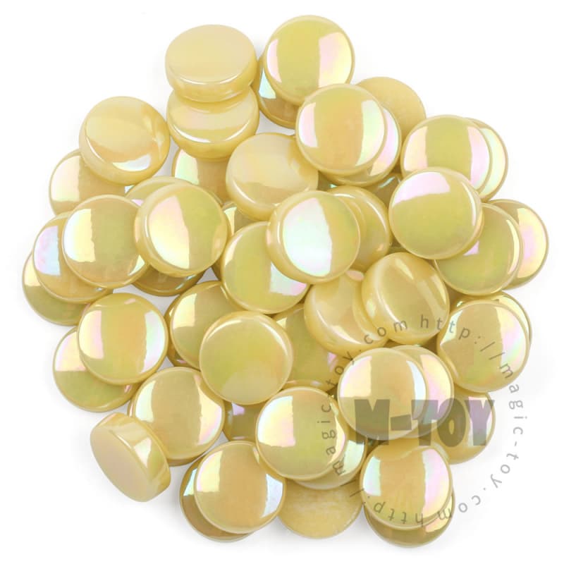 Iridescent Yellow Round Glass Mosaic 20SRL50