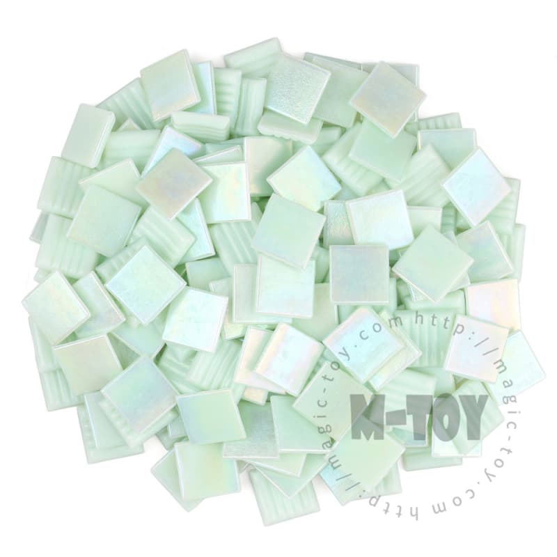 Iridescent Green Square Hot-melting Glass Mosaic PSI603