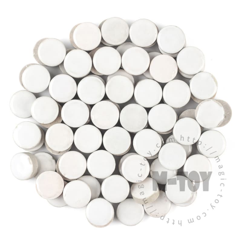 White Round Shape Ceramic Mosaic 15CRG101