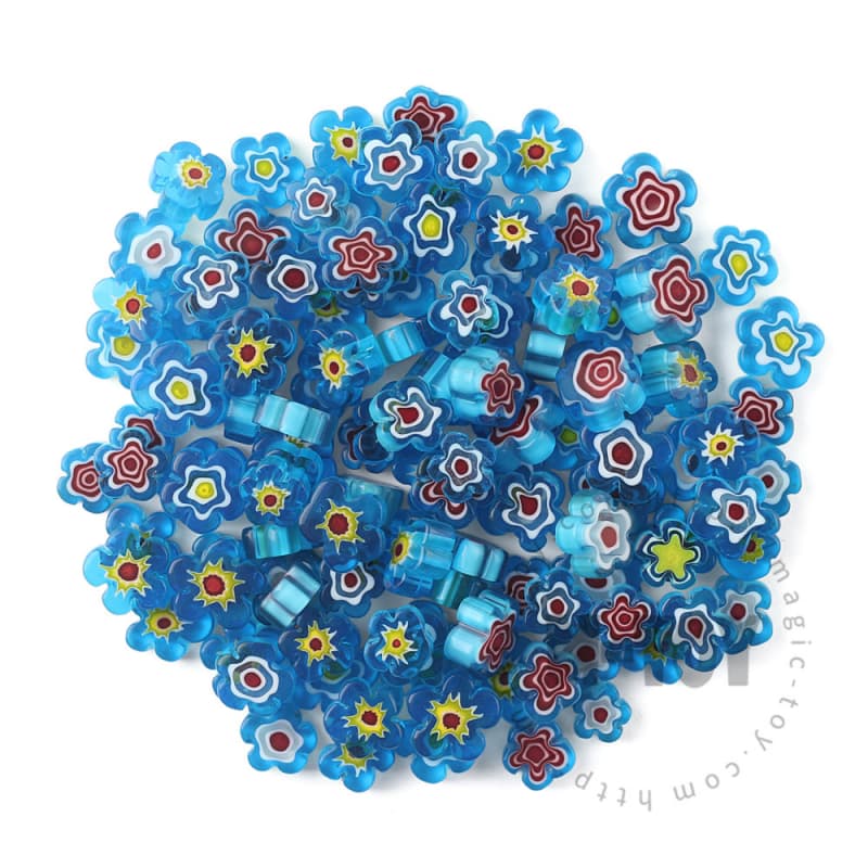 Lake Blue Color Mixed Flower Millefiori 914-FW7000